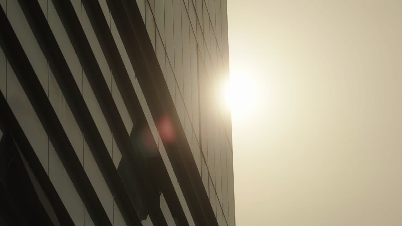 Modern Building with Sunlight Glare