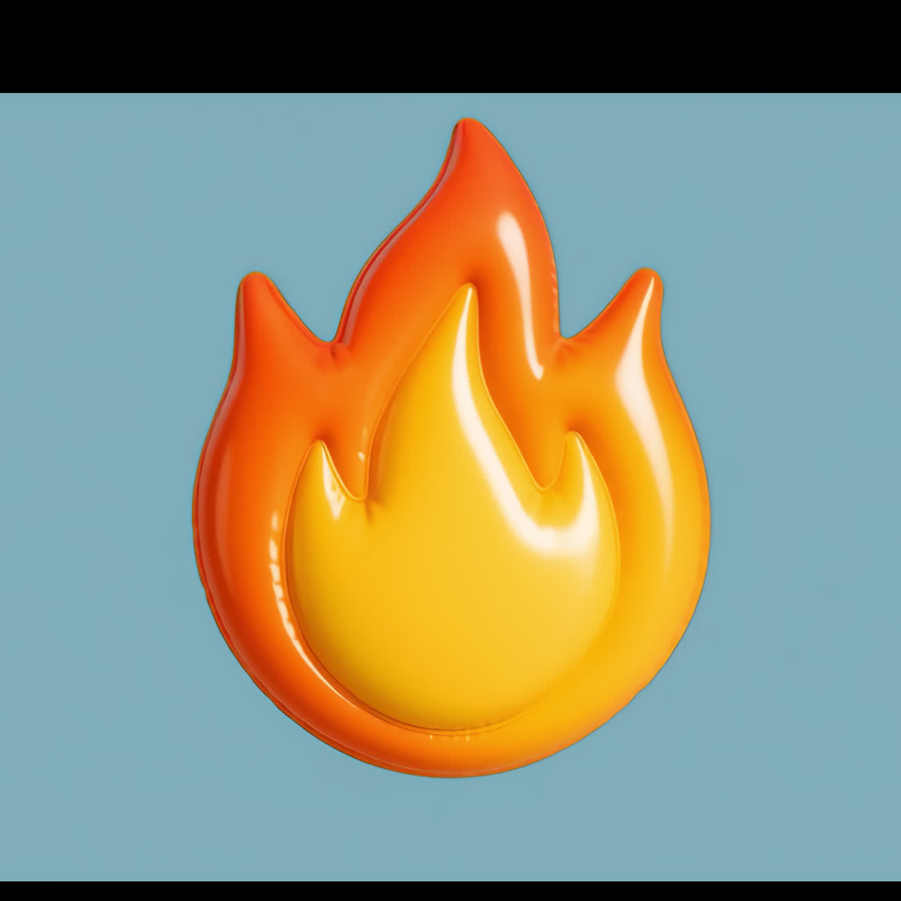 Skinnende flamme-emoji-ikon-animation, isoleret aktiv, gennemsigtig 4K-video, alfakanal, ProRes 4444.