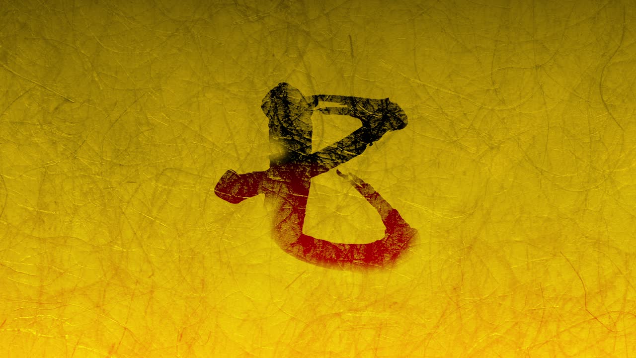 escritura de pincel de estilo chino japonés animación de cuenta atrás de 10 segundos