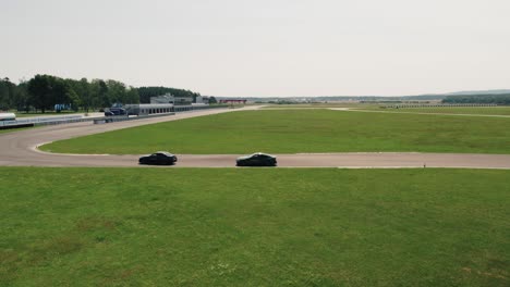 aerial of bmw car race during bmw m-days in poland