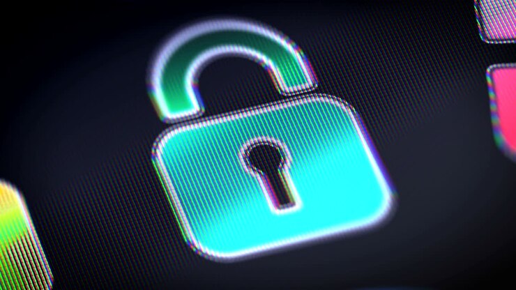 Lock icon on the screen. Looping.
