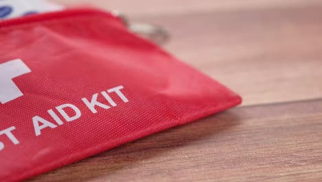 close-up of a first aid kit