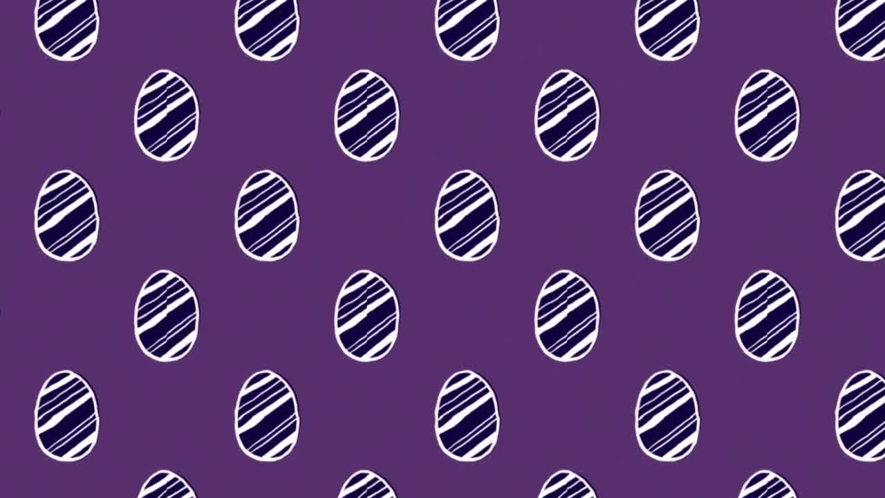 보라색 배경 에 줄줄이 움직이는 패턴 이스터 달 ⁇  의 애니메이션