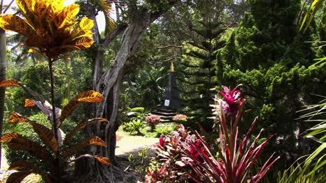 beautiful garden at borobudur temple,central java, indonesia, buddhist temple