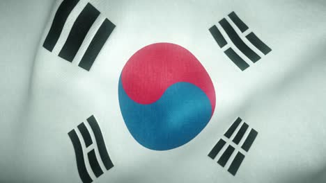 la bandera de corea del sur ondeando en el viento