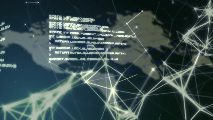 Animazione dell'elaborazione dati su sfondo nero