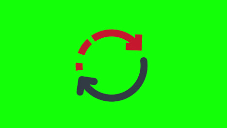 Icono-De-Actualización,-Símbolo-De-Recarga.-Flechas-De-Rotación-En-Un-Signo-Circular,-Animación-En-Bucle-Con-Canal-Alfa,-Pantalla-Verde.