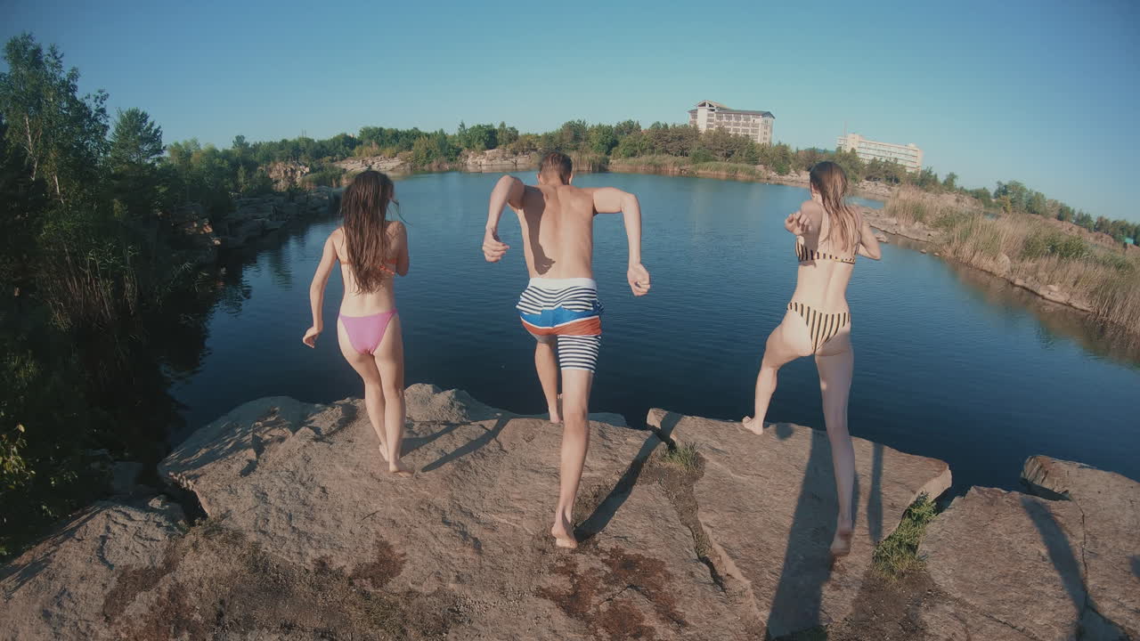 POV of Diving into Lake