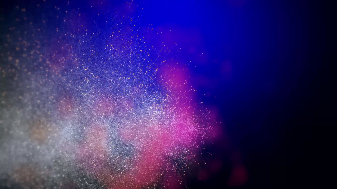 partículas de dispersión abstractas. gráficos de movimiento 4k