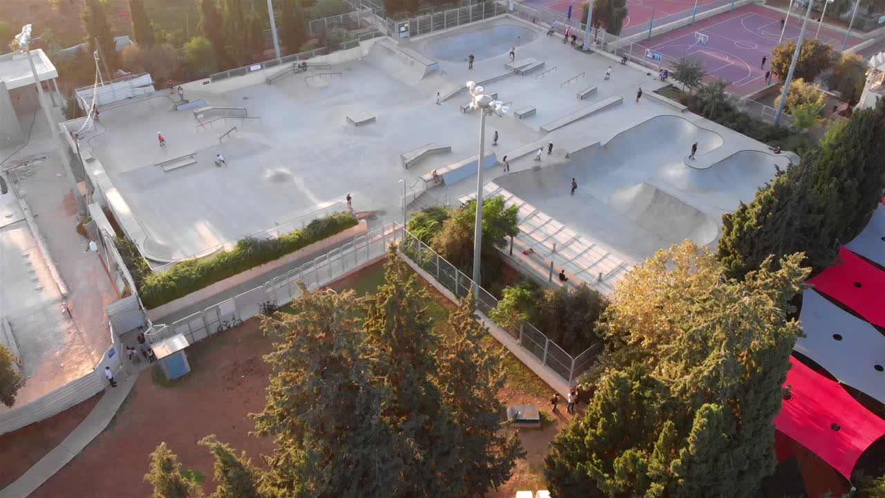 Aerial Footage over SkatePark in Jerusalem, israel