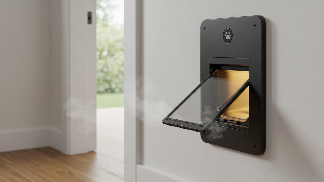 Innovative Wall-Mounted Pet Door with Removable Flap for Easy Access and Enhanced Home Design, Ideal for Seamless Movement Between Indoor and Outdoor Spaces