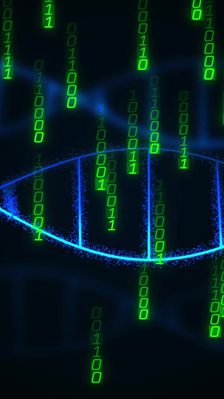 Animation of data processing over dna strands