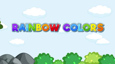 animación educativa que muestra los colores de un arco iris