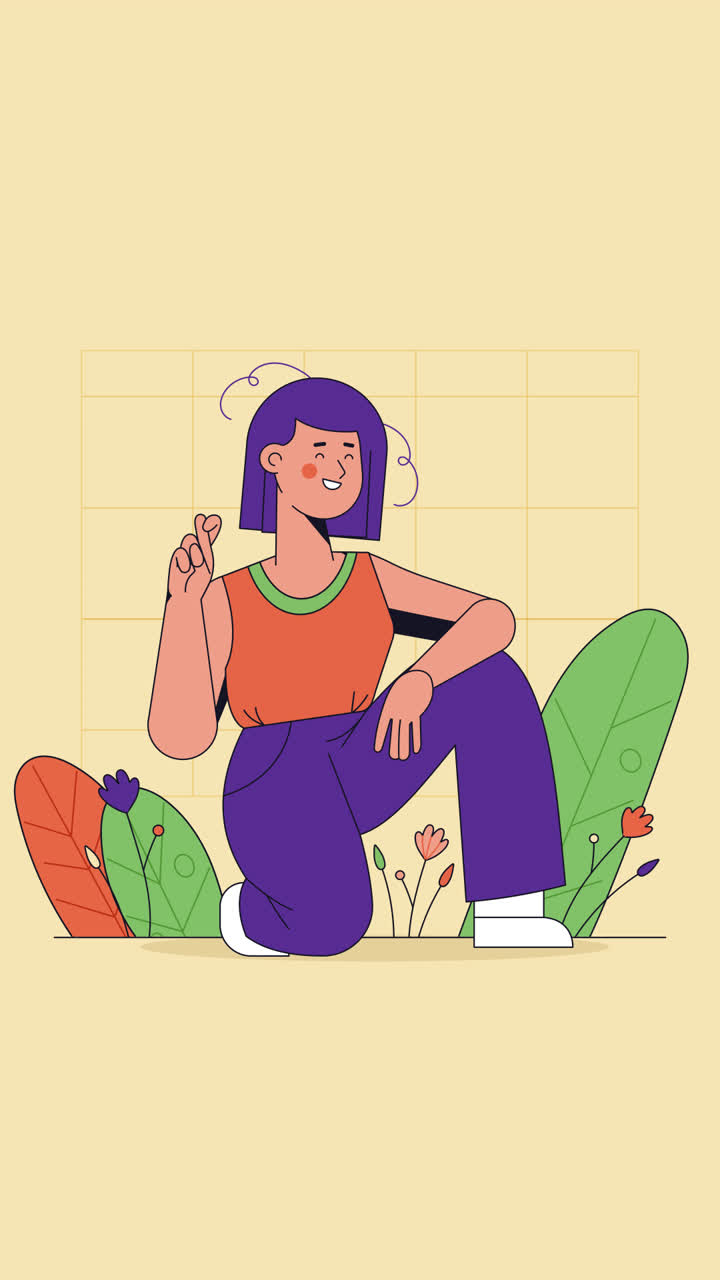 улыбающаяся девушка на коленях