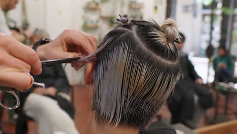 haircut at a hair salon