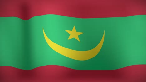 animation of waving flag of mauritania