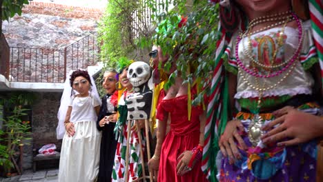 famous skeleton dolls for the day of dead celebration in mexico