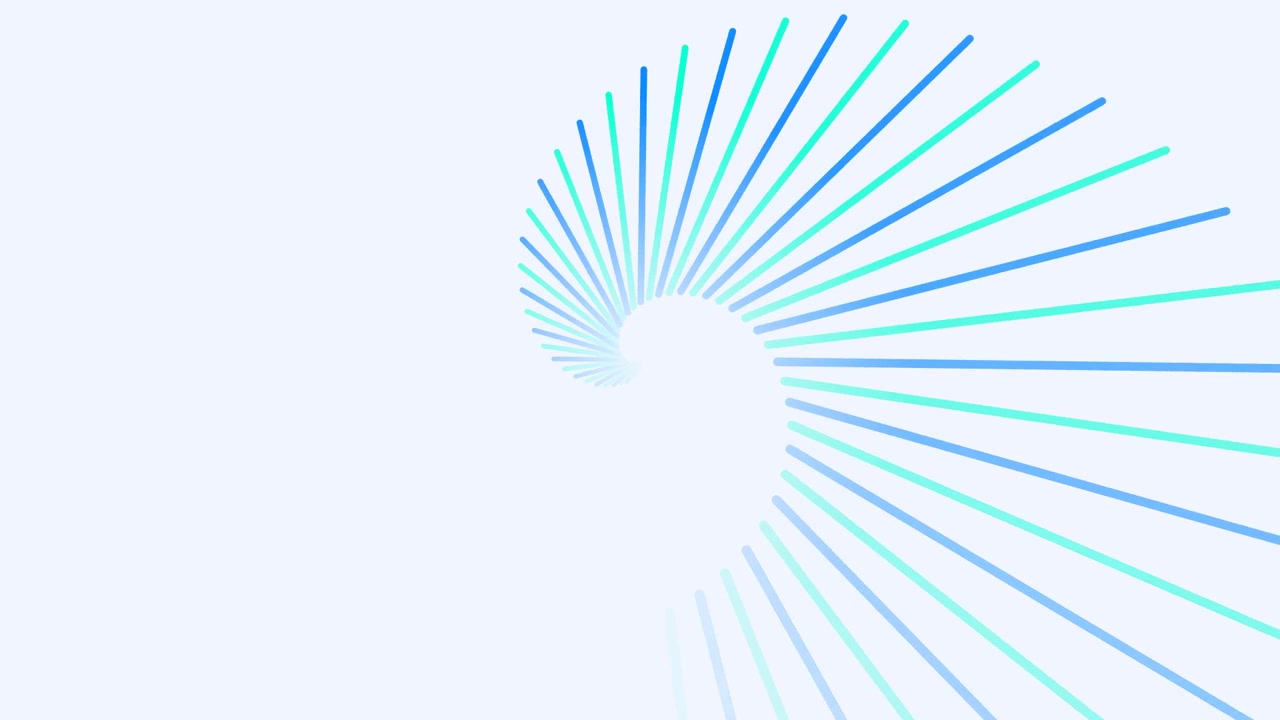 Animazione a spirale astratta di linee blu e ciano