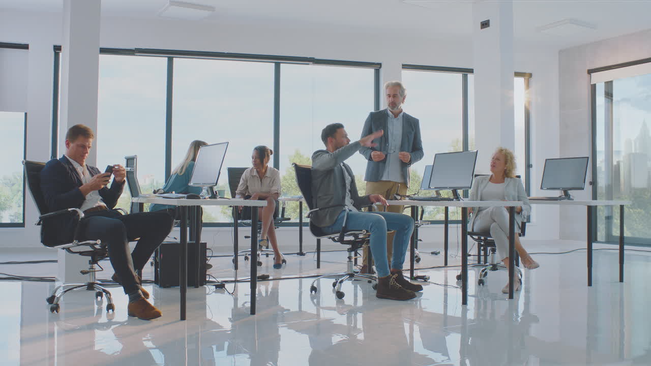 Business Meeting in Modern Office