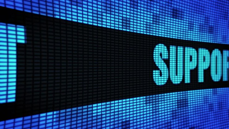 Supporto visualizzato su schermo LED