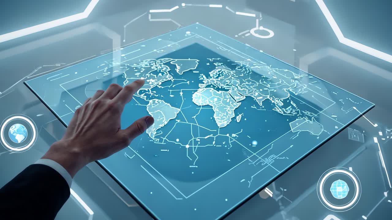 Futuristic World Map Interface