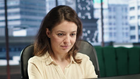 confident female leader driven by empowerment and ambition