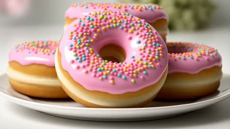 pink donuts with sprinkles