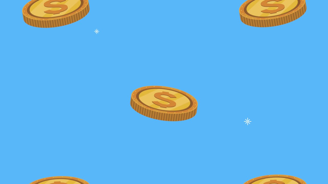 monedas dinero dólares patrón animación