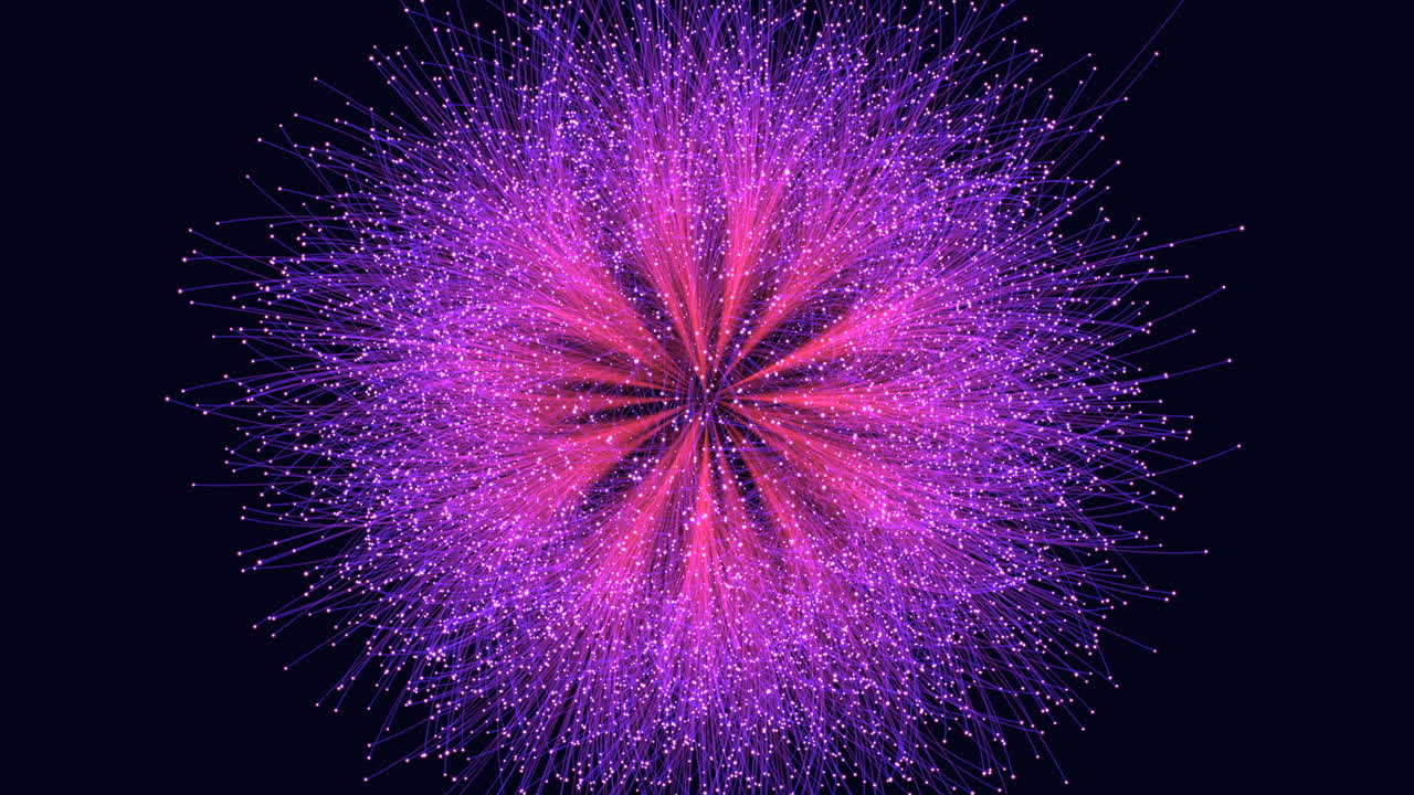 los fuegos artificiales vibrantes iluminan el cielo nocturno, con chispas rosas y púrpuras