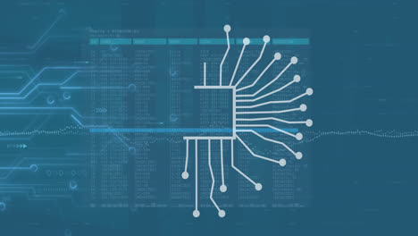 animation of ai data processing over connections with ai icons