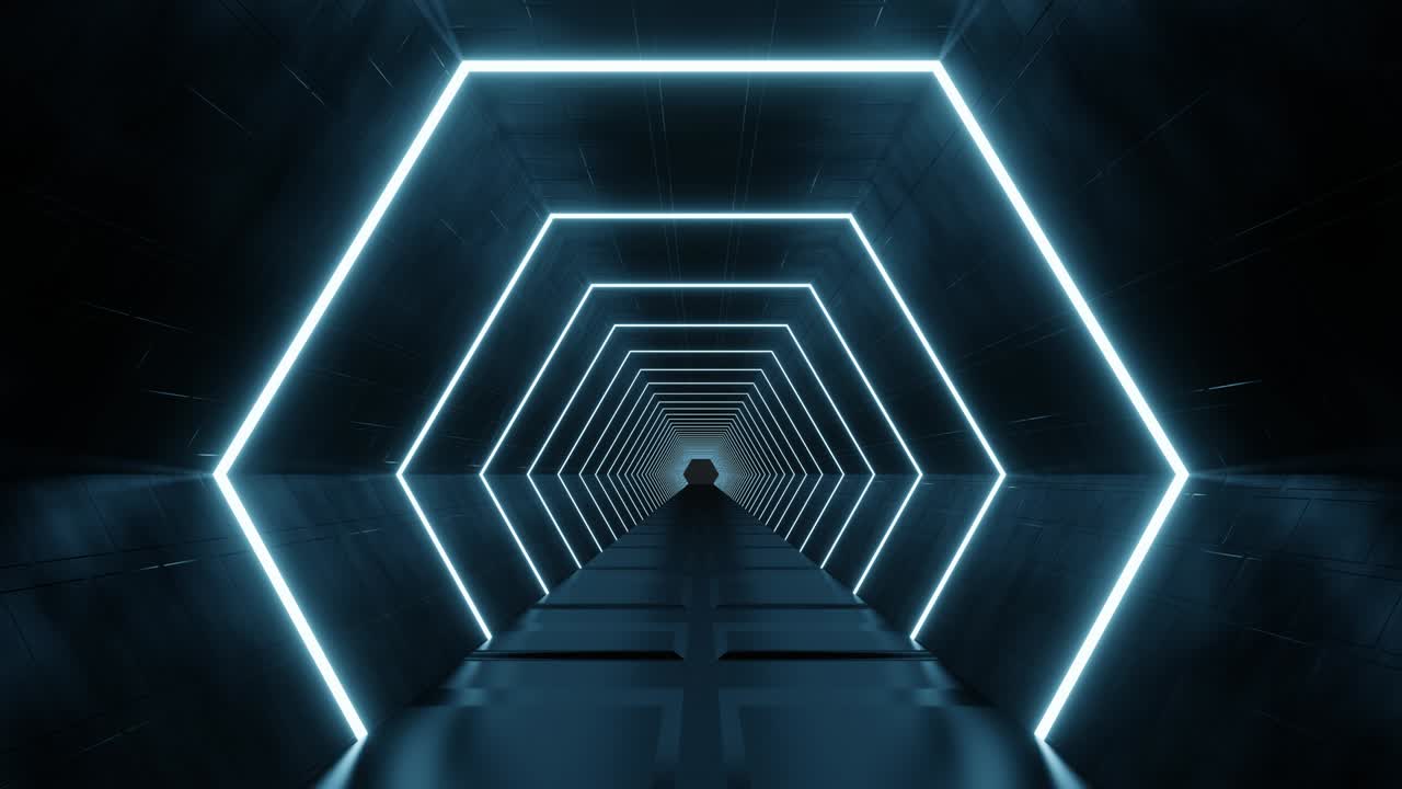 animación en 4k 3d. vuelo en un túnel de ciencia ficción abstracto. gráficos de movimiento futuristas, fondo de alta tecnología.