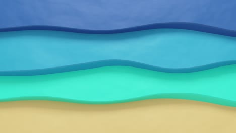 animación de las olas de colores del mar de dibujos animados en verano