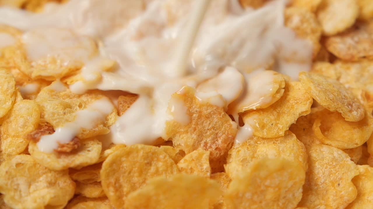 우유와 함께 시리얼의 클로즈업