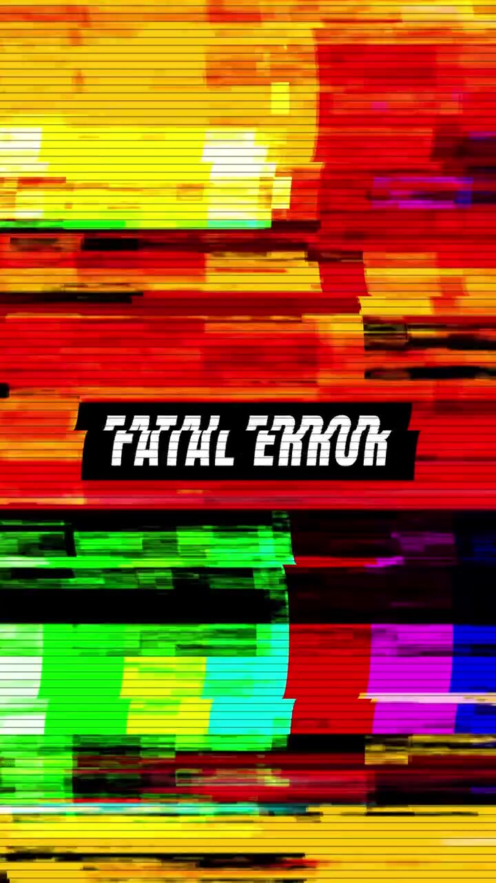 Digitaler Glitch-Effekt mit "Fataler Fehler"-Textüberlagerung