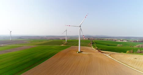 aerial view of windmills farm power energy production 61