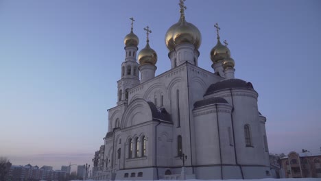 orthodox church with golden domes