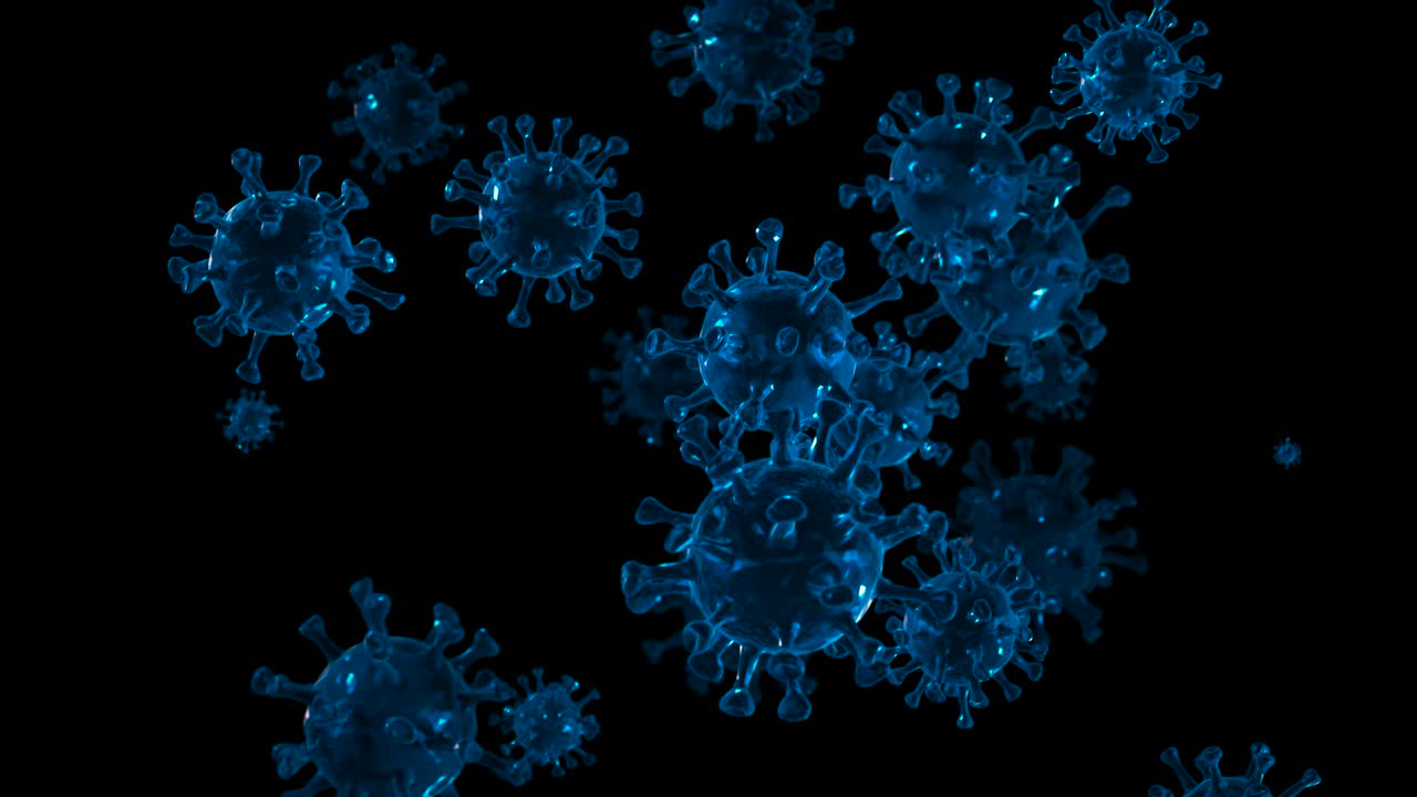 абстрактный коронавирус движется вирус-клетка - движущаяся графика (альфа-канал, цикл)