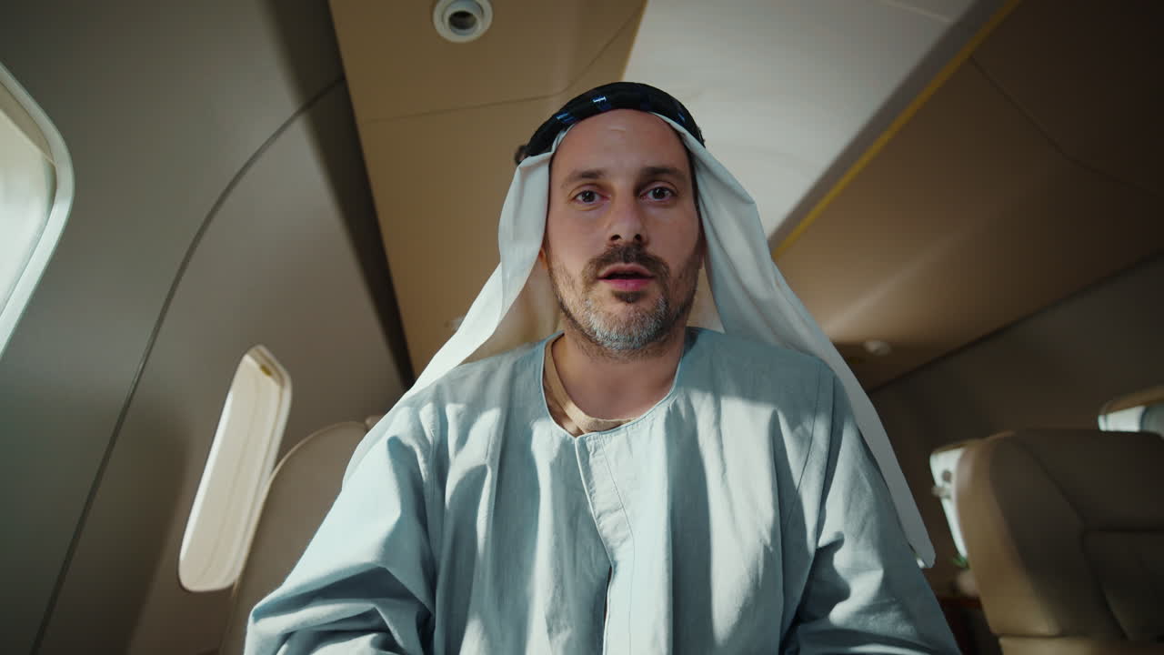 Man in a private jet