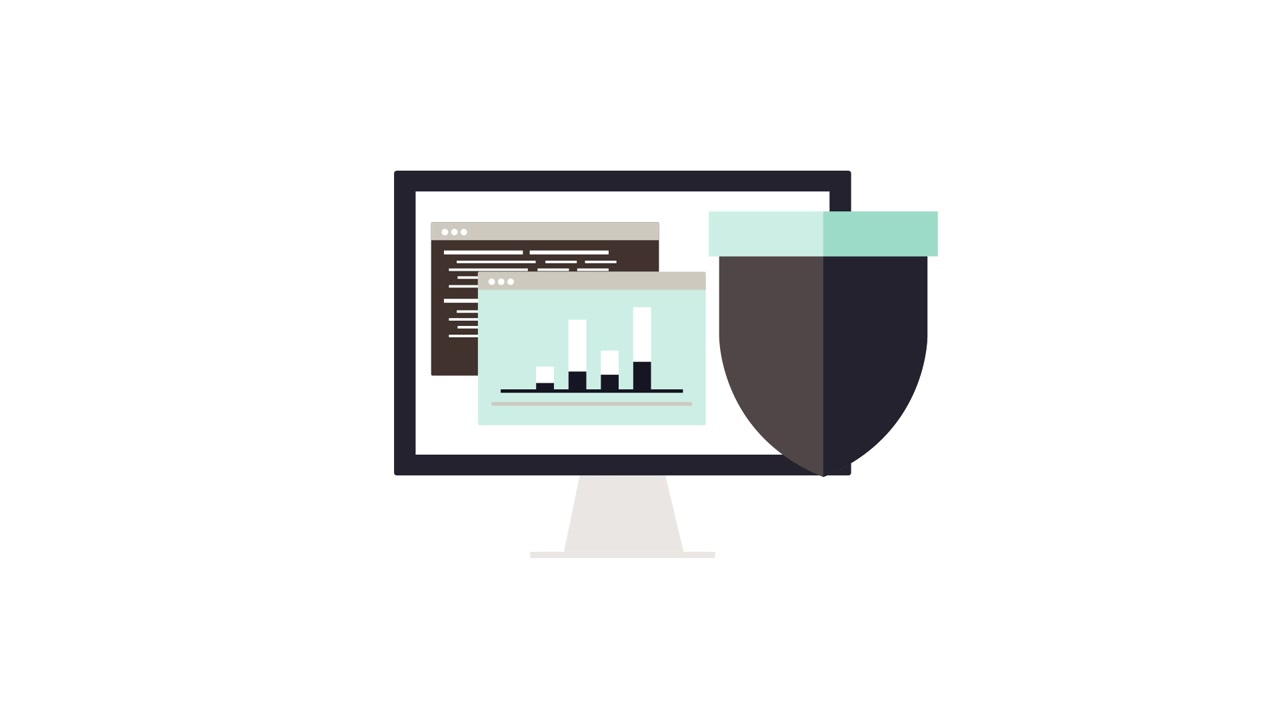 Animated Illustration of Data Protection on a Computer Screen