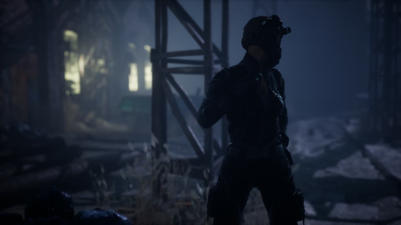 woman in the style of cyberpunk and postapocalypse