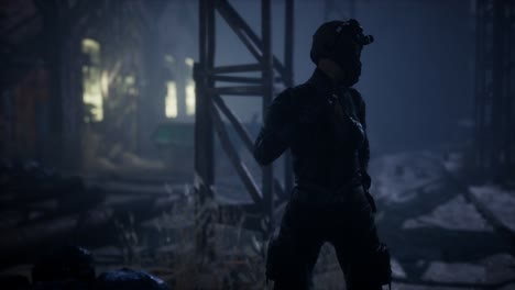 mujer en el estilo de cyberpunk y postapocalypse