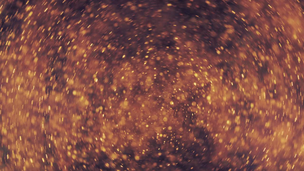 partículas doradas abstractas con borroso desfocado bokeh se mueve caos, copos de nieve