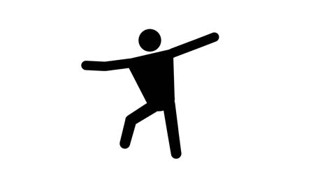 dancing man, stick figure human, icons people dance, animation 4k video