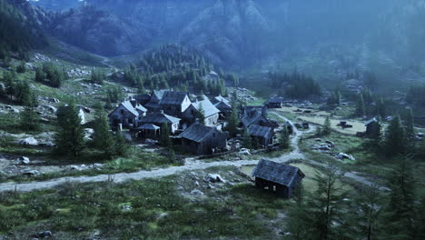 famous mountain village located next to mountain of austrian alps