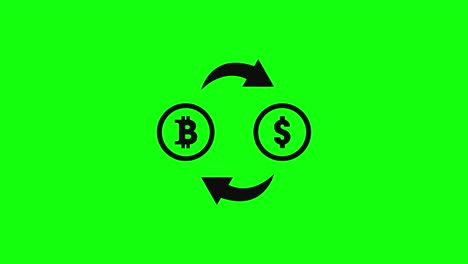transparent black exchange bitcoin dollar icon flat cryptocurrency coin money 10 animations green screen chroma key