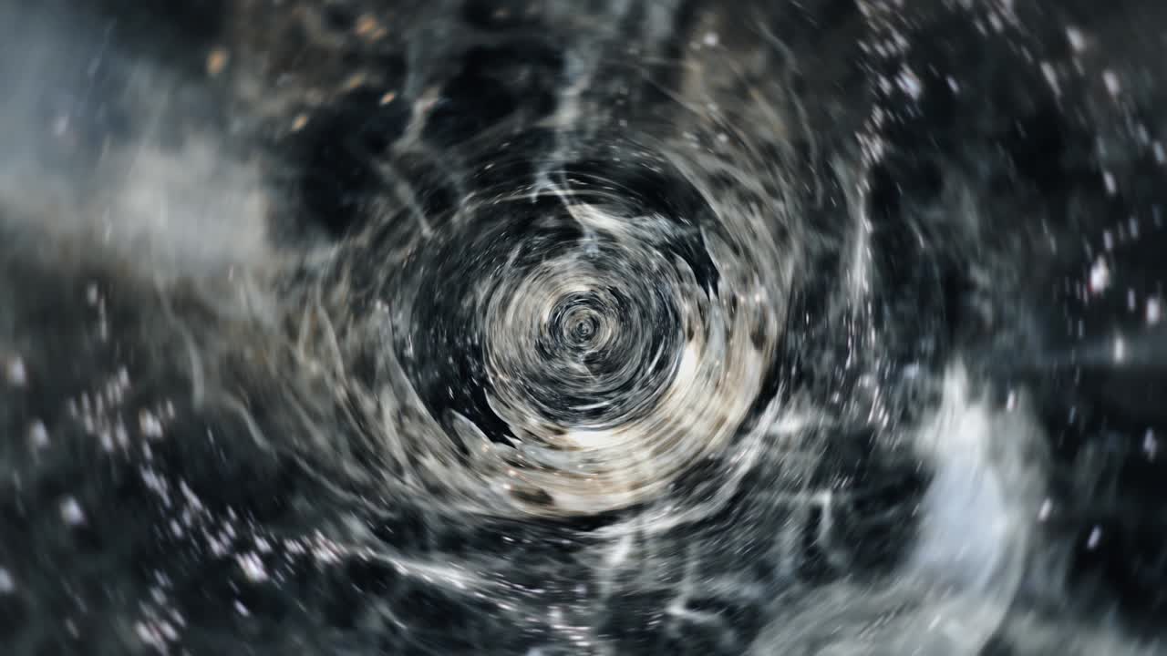 Abstract Black and White Cloud Tunnel Wormhole background. Space travel through a worm hole time tunnel. 4K 3D Seamless loop. Infinite cyber technology vortex spiral flows VJ Loop animation.