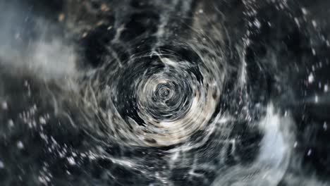 abstract black and white cloud tunnel wormhole background. space travel through a worm hole time tunnel. 4k 3d seamless loop. infinite cyber technology vortex spiral flows vj loop animation.