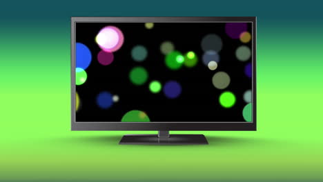 television with bokeh lights on its screen