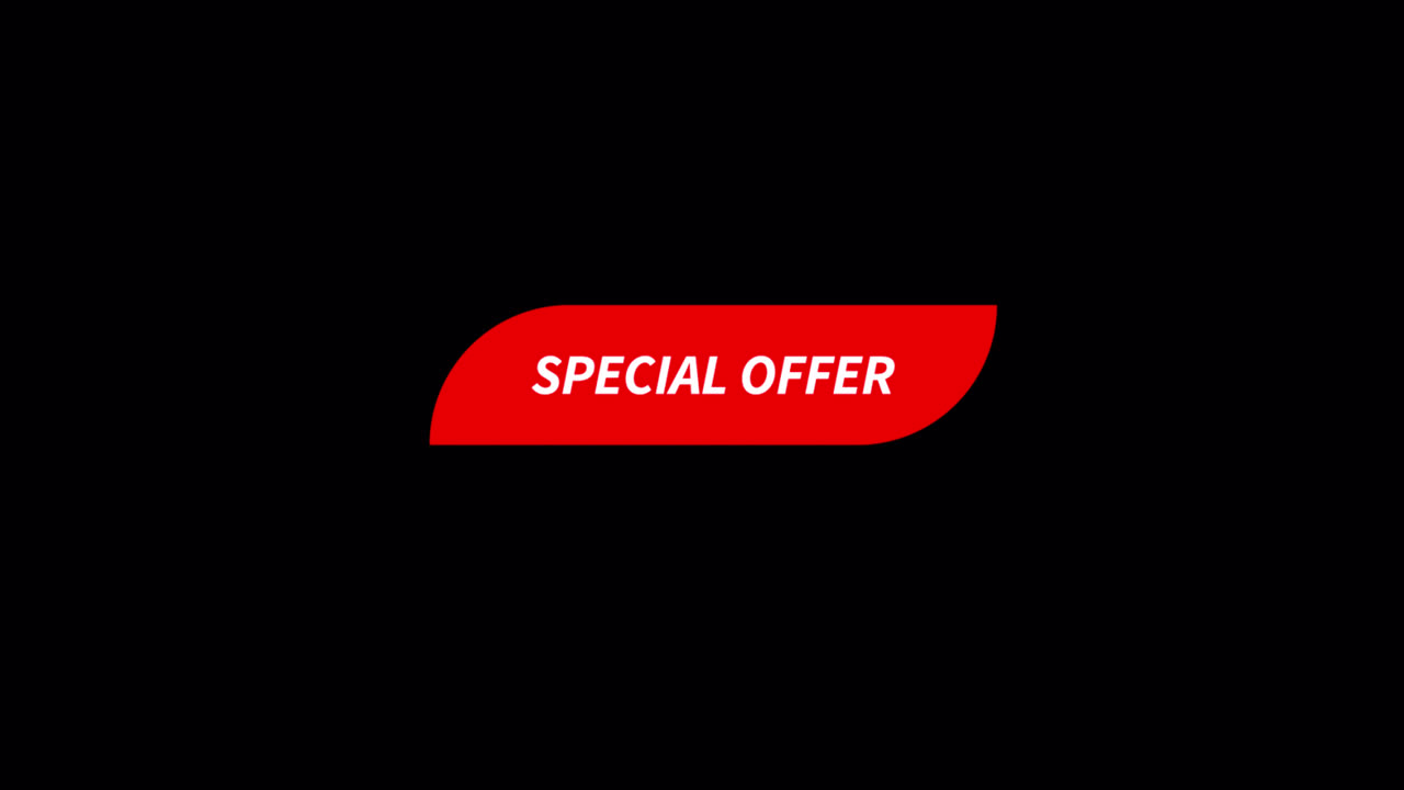 Grafica Testuale Offerta Speciale su Sfondo Nero