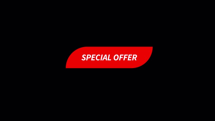 Special Offer Text Graphic on Black Background